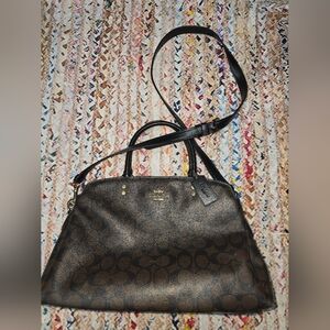 Coach Lillie Carryall Brown Signature Tote Bag